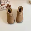 Botas de Neve Infantis Meninos Cor Sólida Simples Botas de Algodão Inverno Novo Antiderrapante Meninas Peludas Grandes de Algodão Quentes