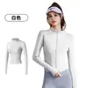 Chamarra de Yoga para Mujer Manga Larga Cuello Alto Secado Rápido para Correr Top Deportivo Ropa de Pilates Yoga Corte Ajustado Ropa de Fitness Transpirable
