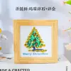 Moldura de foto de árvore de Natal com cascalho de cristal natural para atacado, pintura, decoração de Natal de cristal, pintura feita à mão, pintura decorativa para mesa de casa