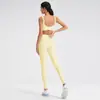 Conjunto de Roupas de Yoga Transfronteiriço para Mulheres, Conjunto de Top de Yoga Esportivo Fitness em Forma de U e Regata Casual Bonita para Corrida com Decote em V Profundo