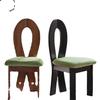 Silla de comedor vintage de estilo francés, silla de escritorio de diseño de sirena, moderna, sencilla, de madera maciza de estilo medio antiguo.