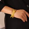 Pulsera de apertura corporal creativa transfronteriza para mujer, pulsera de personalidad europea y americana, popular en internet, acero de titanio chapado en oro de 18K, fundición de industria pesada