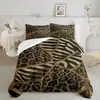 Kit de Edredom Temu/Jit Série Estampa de Leopardo 180g Impressão Digital HD Venda Direta da Fábrica Pode Ser Personalizado com Fotos