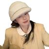 Sombrero de Equitación Versátil Estilo Diseñador para Mujer, Boina de Piel Sintética de Conejo, Sombrero de Celebridad de Internet y Socialité, Sombrero Octogonal Cálido de Invierno
