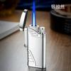 Isqueiro reto à prova de vento criativo de metal de alto valor de cor isqueiro inflável de chama azul isqueiro para cigarro presente transfronteiriço