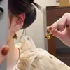 Pendientes Retro Marrones Maillard Populares para Mujer, Estilo Hong Kong, Lujo Accesible, Pendientes de Gama Alta, Pendientes del Mismo Estilo que las Celebridades de Internet