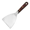 Rascador de Pintor Mango de Madera Colorido Acero Inoxidable Cabeza de Acero Paleta para Masilla Paleta para Ceniza y Aceite Set de Cuatro Piezas para Pared