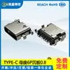Conector Fêmea Tipo-C 6P/16P Vertical Horizontal Tipo Placa Recuada Conector de Carregamento à Prova d'Água Conector Tipo-C 3.1