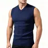 Otoño e invierno 2026 nuevo chaleco de punto sin mangas con cuello en V para hombre, chaleco de punto sin mangas de moda, ropa para hombre