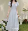 Roufen Tinglan Vestido Rosa Claro Francés para Mujer Verano Nuevo Elegante de Alta Gama Falda Larga
