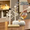 Colgador de tazas colgante con forma de árbol y bola en blanco y negro, escurridor invertido para tazas de vidrio del rincón del café, adorno de almacenamiento de escritorio estilo curativo