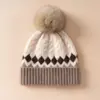 Fornecido Diretamente pelo Fabricante, Chapéu 100% Caxemira Pura, Gorro Tricotado, Gorro Jacquard Colorido com Pom-Pom, Chapéu de Lã, Chapéu Quente para Cobrir a Cabeça