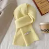 Bufanda Gruesa de Lana de Color Sólido Cálida para Mujer, Estilo Japonés Otoño e Invierno, Versátil de Gama Alta, Calentador de Cuello Simple Tejido Coreano