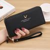 Cartera de mujer transfronteriza con cremallera larga, bolso de mano para mujer, cartera de gran capacidad, bolso multitarjeta con estampado de lichi, venta al por mayor