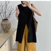 Nuevo Vestido Tank con Abertura Delantera 2026 para Mujer, Verano Nuevo Estilo Coreano Suelto Adelgazante con Cordones Top de Capas de Largo Medio