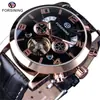 Reloj Mecánico Automático Parcial Tourbillon de Moda Casual con Esfera Grande para Hombre Forsining Fuxini