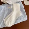 Calcetines de Color Sólido para Mujer, Estilo Delgado de Primavera y Verano, Diseño de Corazón Hueco, Calcetines Cortos Transpirables, Calcetines Cortos de Malla Estilo Ballet, Calcetines Blancos