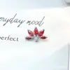 Pendientes de Titanio F-136 Aleación de Titanio Circonia Flor de Loto G23 Titanio Rosca Interna Circonia Labret Piercing Joyería Cabeza