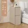 Mesita de Noche de Madera Maciza de Lujo Ligero, Estilo Crema, Gabinete Pequeño Moderno Simple para Dormitorio Doméstico, Gabinete Ultraestrecho de 20 cm para Espacios Angostos