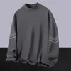 Camiseta base térmica de doble cara para hombre para otoño e invierno con cuello alto tipo tortuga, camiseta de manga larga con forro polar, camiseta interior de cuello medio