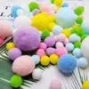 Bolas de Pelo Coloridas Pequenas de Alta Elasticidade para DIY Criativo Feito à Mão Bola de Pelúcia Tamanho Misto Material de Arte Decoração