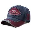 Gorra de béisbol bordada con letras vintage lavada transfronteriza para hombres y mujeres, gorra retro de pico de pato, sombrero casual para exteriores con protección solar, moderno
