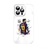 Messi Barcelona No. 10 Carcasa de Vidrio para Teléfono con Vista Trasera de Graffiti para iPhone 17Pm Película Ultra Delgada Ventilador Funda de Cobertura Total