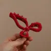 Grampo de Cabelo Pinça de Tubarão em Silicone Macio Transfronteiriço com Toque de Luxo, Pinça de Garra Grande com Laço, Acessório de Cabelo Macio Anti-Colisão