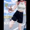 Shorts de mezclilla para mujer de talla grande para cuerpo en forma de pera, verano nuevo de cintura alta que cubren la cadera, pantalones cortos sexys adelgazantes de línea A de pierna ancha