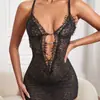 Comércio Exterior Europeu e Americano Transfronteiriço Lingerie Plus Size Nova Renda Transparente Vestido Sexy Saia Bodycon 2603 Atacado