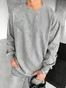 2025 Europeo y Americano Transfronterizo para Hombre Nuevo Estilo Color Sólido Casual Moda Tendencia Cuello Redondo Manga Larga Sudadera con Capucha Ropa de Hombre Gris Negro