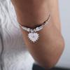 Europa y Estados Unidos nuevo brazalete con colgante de corazón chapado en acero de titanio y oro de 18 quilates brazalete de personalidad antigua con colgante de ojo al por mayor