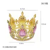 Acessórios de Coroa Redonda Pequena Mais Vendidos Transfronteiriços Decoração de Flores para Bolo de Aniversário Ornamento de Coroa de Liga de Zinco com Strass Coroa Infantil