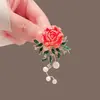 Broche de Peonía Floración de Prosperidad Vintage para Mujer Broche de Flor Tridimensional Pintado a Mano de Alta Gama Pin Accesorio de Tendencia Nacional Elegante