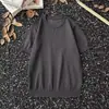 Suéter Masculino Tricô de Fio Grosso Estilo Retrô Americano Gola Henley Clássica Casual Tendência Tricotado Manga Curta