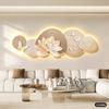 Pintura Decorativa para Sala de Estar Estilo Creme Francês, Pintura de Parede de Fundo para Sofá de Alta Qualidade com Luz, Mural Criativo com Atmosfera de Flores