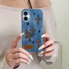 Capa de Jeans com Padrão Cruzado Adequada para Apple iPhone 17 Pro Max, 16 Pro e 15 Pro, Anti-Queda