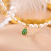 Pulsera de plata de ley S925 con cuentas redondas de jade Pixiu chapadas en oro de One Deer, elegante y a la moda.