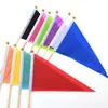 Palo sólido, No. 8 banderas triangulares, bandera de mano, 14*21, bandera de mando, pequeño anuncio, bandera en blanco, clavada en el lodo para marcar el sitio de construcción.