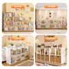 Armário de Grade de Aço para Sala de Estar, Quarto, Jardim de Infância, Estante de Combinação Livre, Armário de Armazenamento de Brinquedos para Crianças, Armário de Armazenamento de Chão