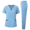 Ropa Lavable para Hombres y Mujeres, Pantalones Largos de Manga Corta, Traje de Fregar para Cuidado Bucal de Mascotas, Ropa de Trabajo para Doctor, Ropa Médica Absorbente de Sudor