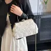Bolso de Noche para Mujer, Flor Tridimensional Estilo Chino, Bolso de Novia de Moda para Comercio Exterior, Bolso de Mano Cruzado con Cadena de Moda para Mujer