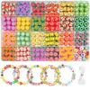Venta transfronteriza de set de 24 compartimentos de cuentas de arcilla blanda para pulseras, collares y accesorios DIY para niños, directo del fabricante