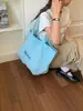 Bolsa de Lona Estilo Coreano Estilo Perezoso para Mujer, Bolso de Hombro de Nylon Casual de Gran Capacidad, Bolso Tote Simple para el Trabajo, Bolsa de Compras