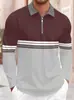Camisa polo de verano nueva de Amazon transfronteriza, comercio exterior, europea y americana para hombre, de manga larga, con bloques de color