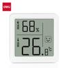 Medidor de temperatura y humedad Deli LE505 para oficina, interior, hogar, pantalla digital electrónica, montaje en pared, para habitación de bebé.