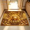 Felpudo de siete estrellas para atraer la fortuna con sapo dorado y pixiu, protector de prosperidad y riqueza, alfombrilla de suelo para recibidor, fortuna y paz, felpudo antideslizante