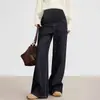Jeans de maternidad de pierna ancha, estilo fino de primavera/otoño, nueva ropa de primavera, adecuados para usar en exteriores durante el embarazo, pantalones de pierna recta con soporte abdominal no restrictivo