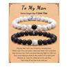 Amazon Pulsera Nueva para Pareja Juego Pulsera de Cuentas Blanca y Negra Regalo de Vacaciones Pino Blanco Acero Inoxidable