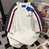 Tendencia Nacional Estilo Callejero Bloques de Color Estampado de Letras Camiseta de Manga Corta Verano 2025 Nueva Moda Tops Retro para Parejas